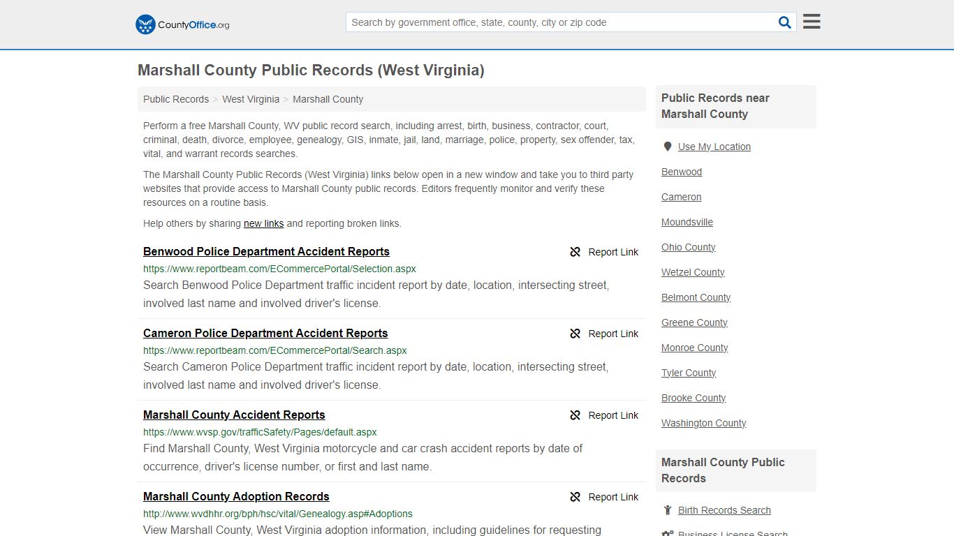 Marshall County Public Records (West Virginia) - County Office