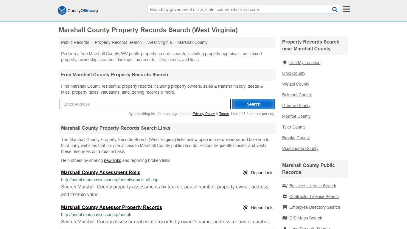 Marshall County Property Records Search (West Virginia) - County Office