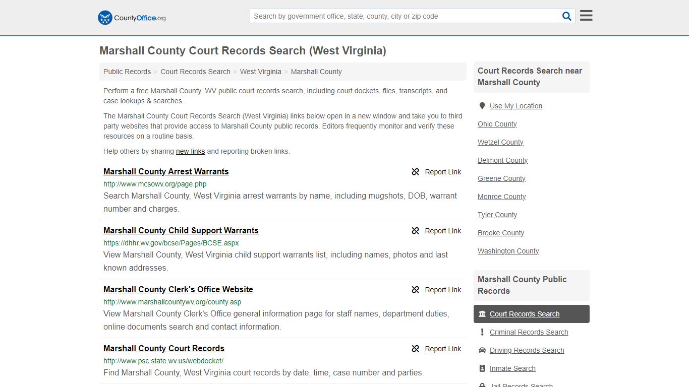 Marshall County Court Records Search (West Virginia) - County Office